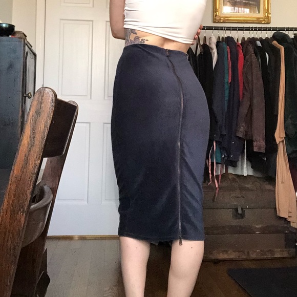 SOLD Velvet Corduroy Pencil Skirt - Picture 3 of 5